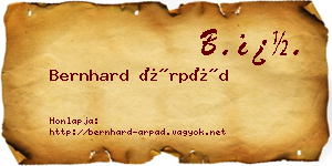 Bernhard Árpád névjegykártya